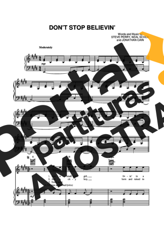 Journey Don´t Stop Believin´ partitura para Piano