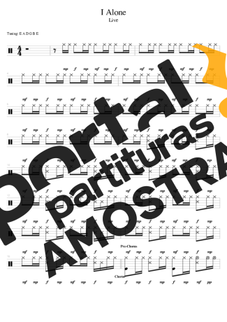 Live  partitura para Bateria