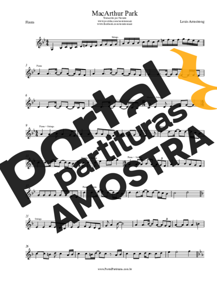 Louis Armstrong  partitura para Flauta Transversal