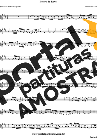 Maurice Ravel  partitura para Clarinete (Bb)