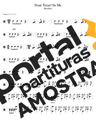 Metallica  partitura para Bateria