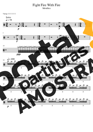 Metallica  partitura para Bateria