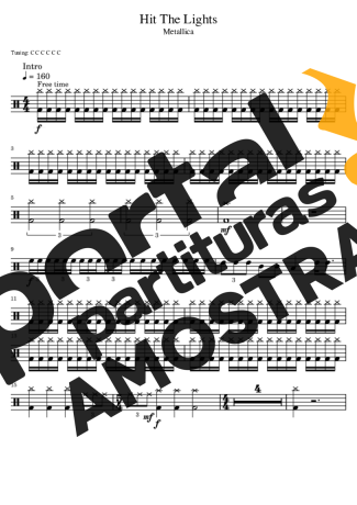 Metallica  partitura para Bateria