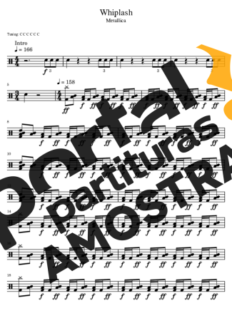 Metallica  partitura para Bateria