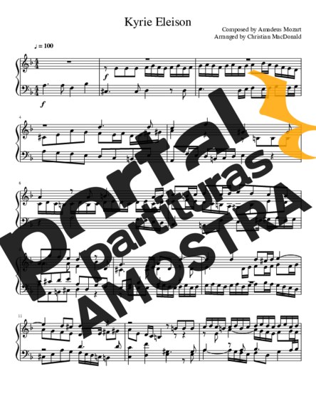 Mozart  partitura para Piano