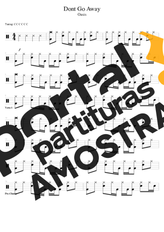 Oasis  partitura para Bateria