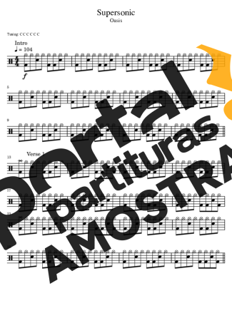 Oasis  partitura para Bateria