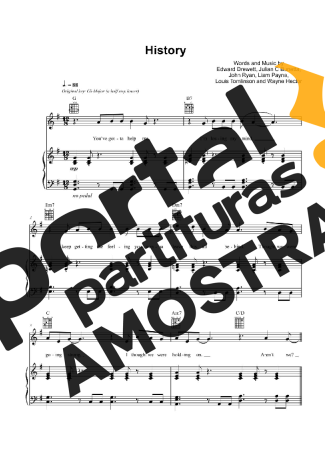 One Direction  partitura para Piano