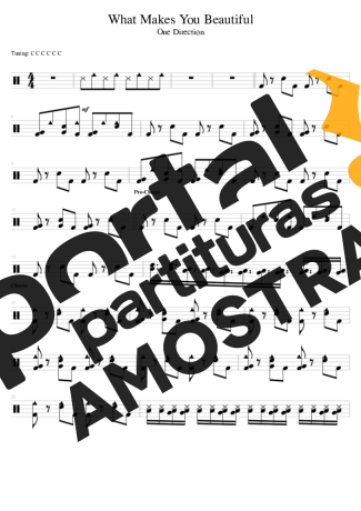 One Direction What Makes You Beautiful partitura para Bateria