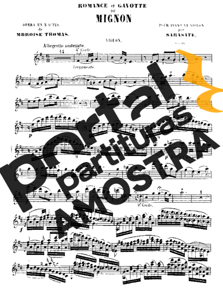 Pablo de Sarasate  partitura para Violino