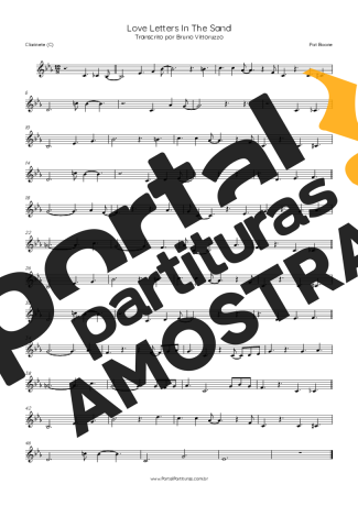 Pat Boone Love Letters In The Sand partitura para Clarinete (C)