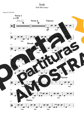 Paul McCartney Junk partitura para Bateria