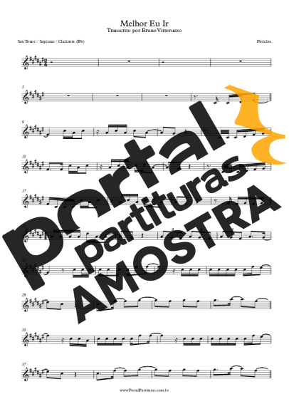 Péricles  partitura para Saxofone Tenor Soprano (Bb)