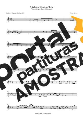 Procol Harum  partitura para Clarinete (Bb)