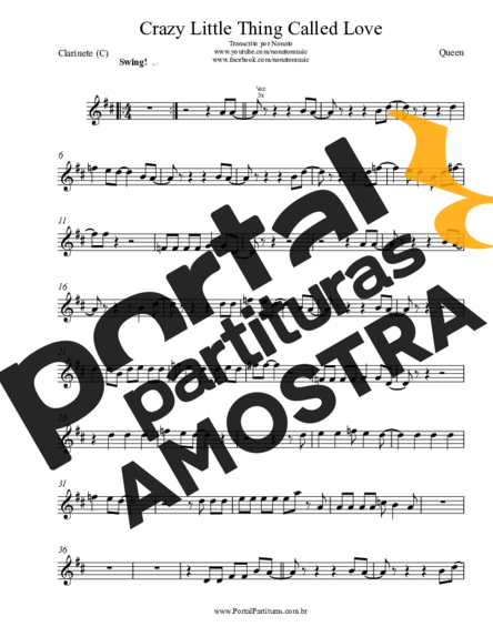 Queen  partitura para Clarinete (C)