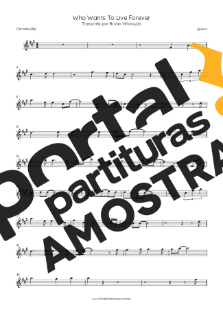 Queen  partitura para Clarinete (Bb)