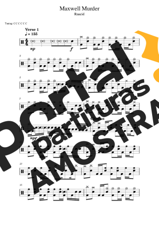 Rancid  partitura para Bateria