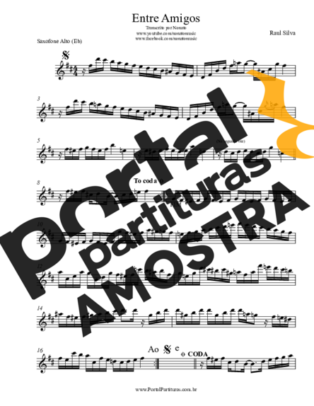 Raul Silva  partitura para Saxofone Alto (Eb)