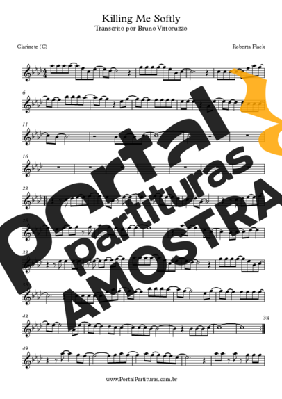 Roberta Flack  partitura para Clarinete (C)