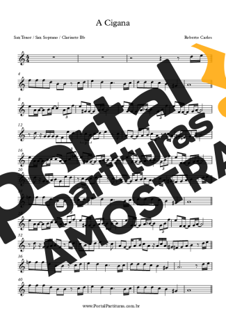 Roberto Carlos A Cigana partitura para Clarinete (Bb)