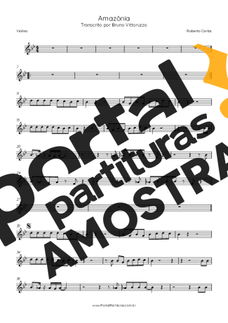 Roberto Carlos Amazônia partitura para Violino