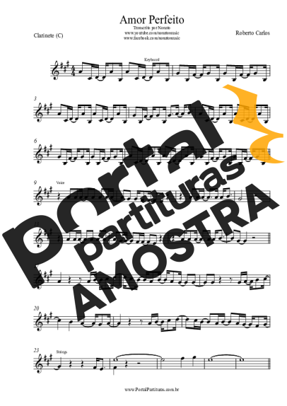 Roberto Carlos  partitura para Clarinete (C)