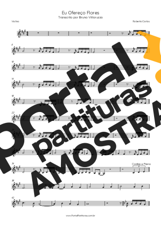 Roberto Carlos Eu Ofereço Flores partitura para Violino