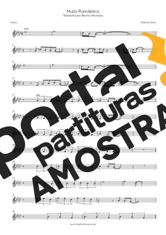 Roberto Carlos Muito Romântico partitura para Violino