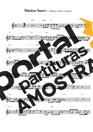 Roberto Carlos Música Suave partitura para Clarinete (Bb)