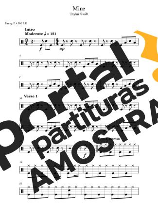 Taylor Swift  partitura para Bateria