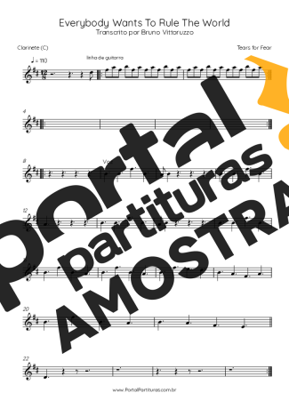 Tears For Fears  partitura para Clarinete (C)