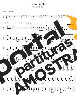 The Beach Boys  partitura para Bateria