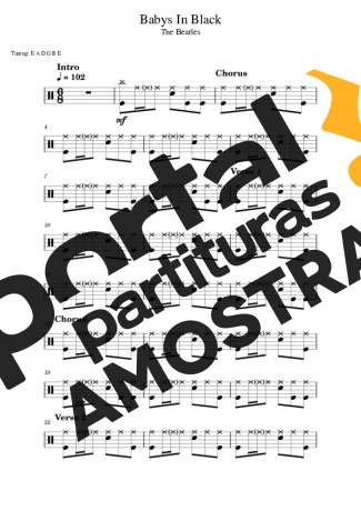 The Beatles  partitura para Bateria