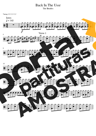 The Beatles  partitura para Bateria