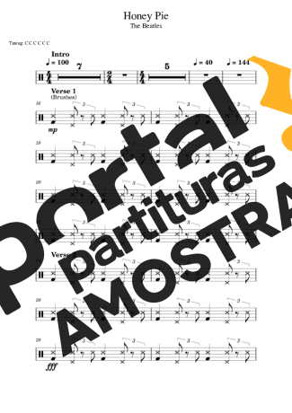 The Beatles  partitura para Bateria