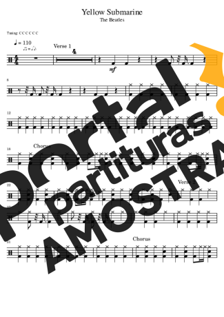 The Beatles  partitura para Bateria