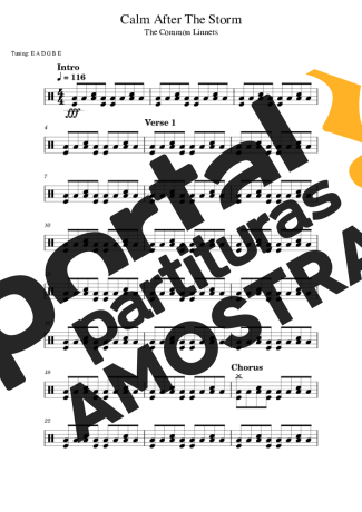 The Common Linnets  partitura para Bateria