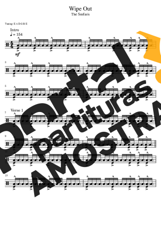 The Surfaris  partitura para Bateria