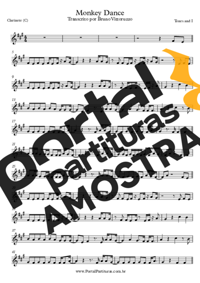 Tones and I  partitura para Clarinete (C)