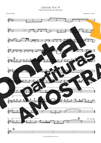 Toquinho e Vinícius de Moraes  partitura para Clarinete (Bb)