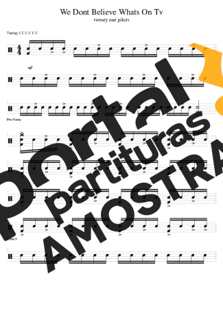 Twenty One Pilots  partitura para Bateria