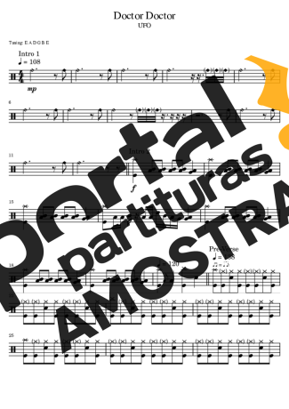 UFO  partitura para Bateria