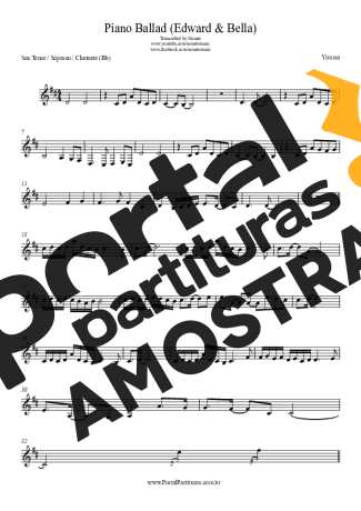 Yiruma  partitura para Clarinete (Bb)